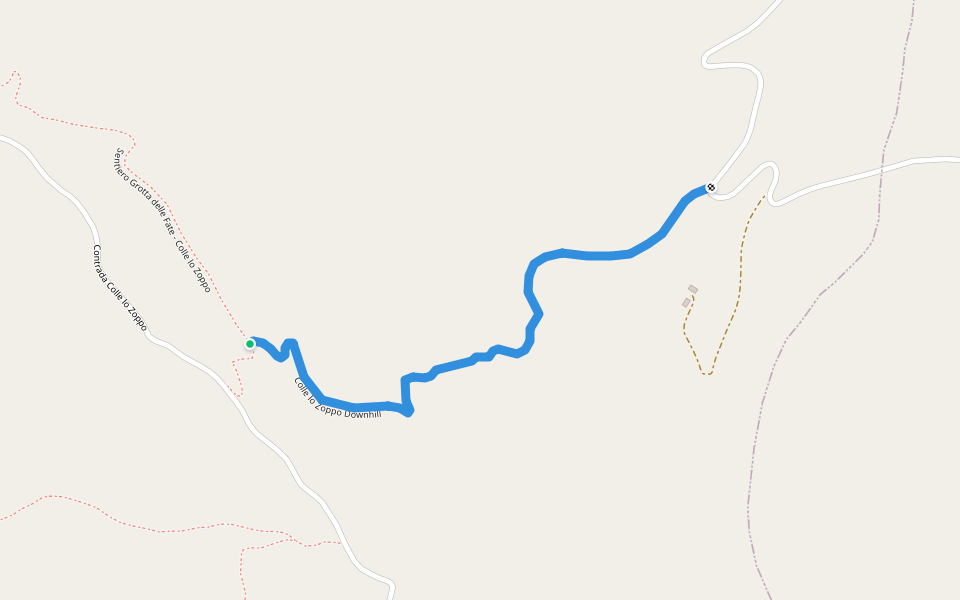 Colle lo Zoppo Downhill walking route map in Colle Lo Zoppo