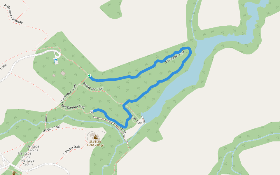 Pondview Trail walking route map in Mount Brydges