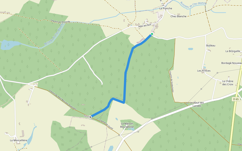 Chemin du Pré au Marchais walking route map in Chanteloup-les-Bois