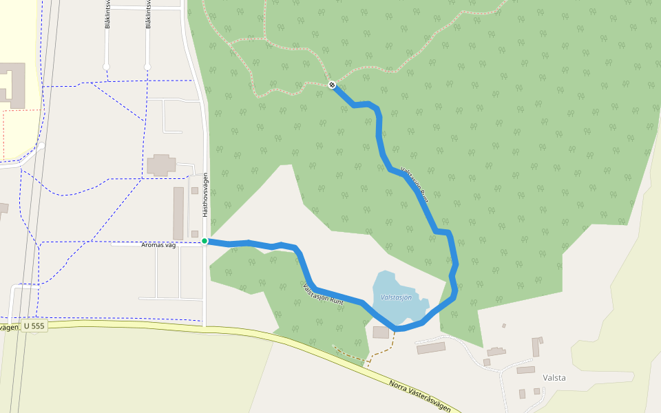 Valstasjön Runt walking route map in Hallstahammar