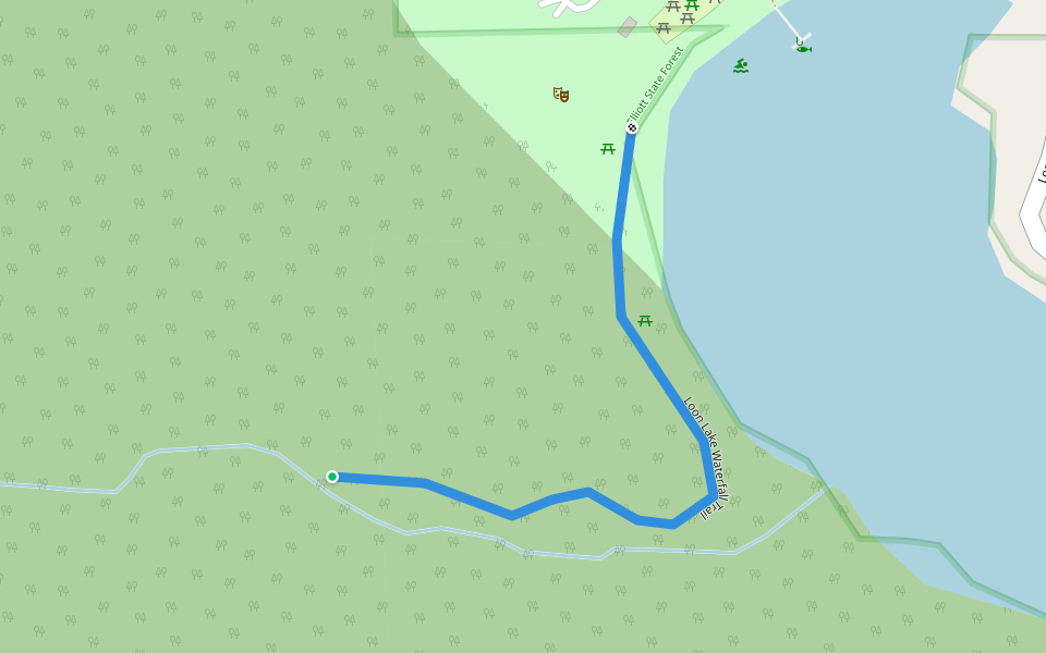 Loon Lake Waterfall Trail walking route map in WIN BAY