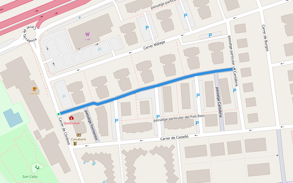 passatge particular de Galícia walking route map in Calvià