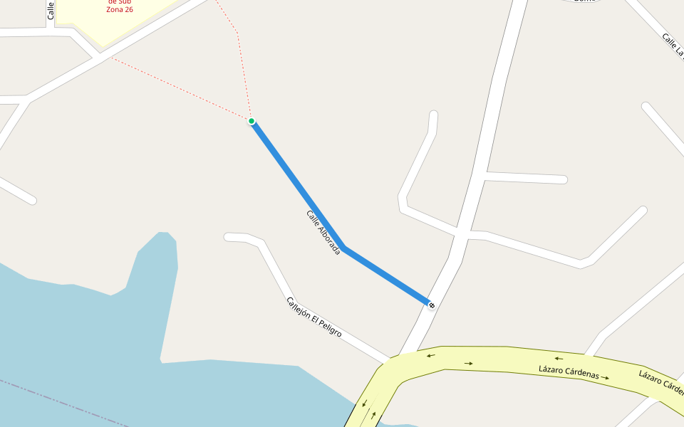 Calle Alborada walking route map in Tampamachoco