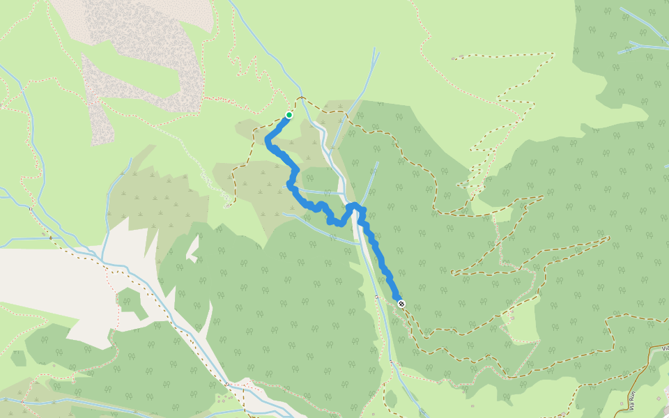 Via Fözli (extreme) walking route map in Disentis/Mustér