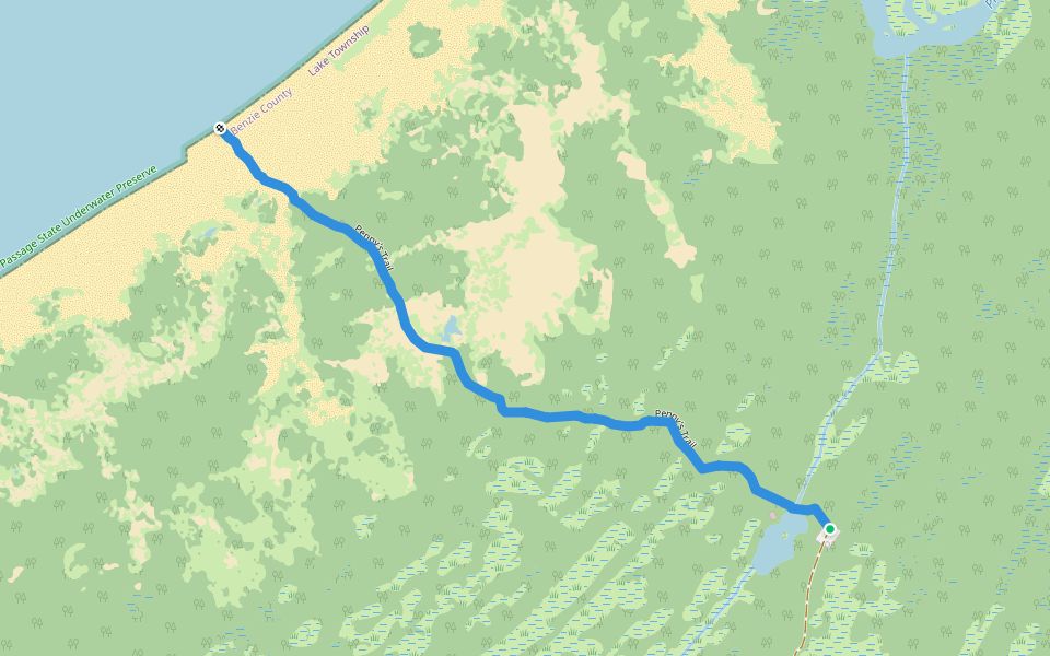 Penny's Trail walking route map in Honor