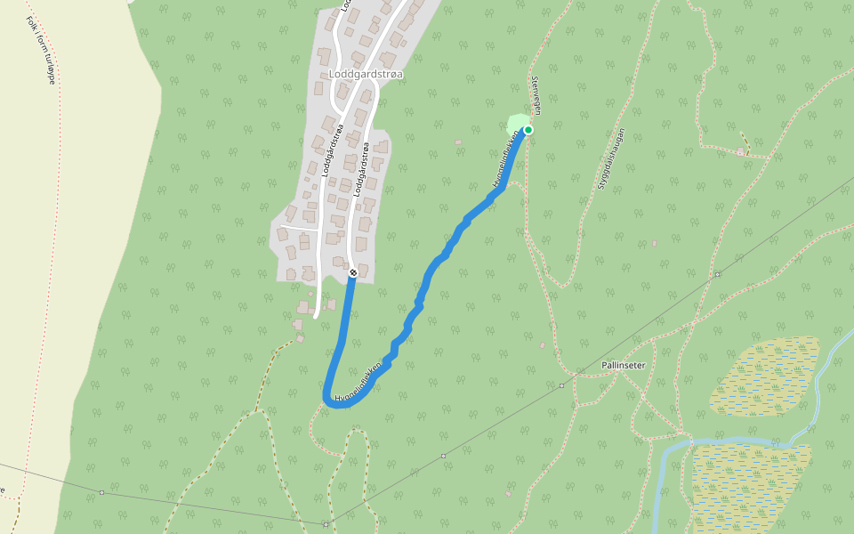 Hyggeligflekken walking route map in Melhus