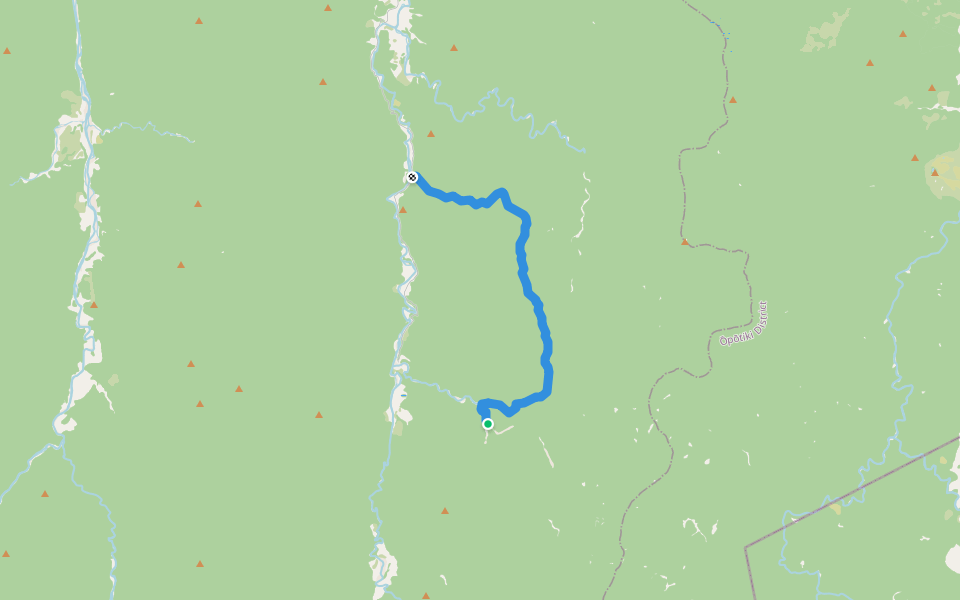 Otamatuna Ridge Track walking route map in Waioeka