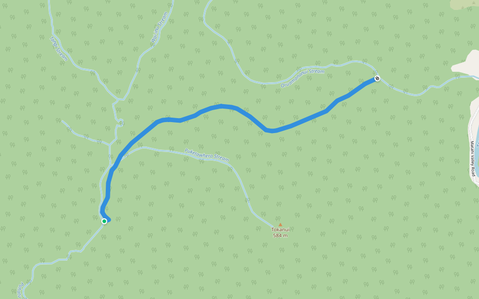 Pohatu Track walking route map in Matahi