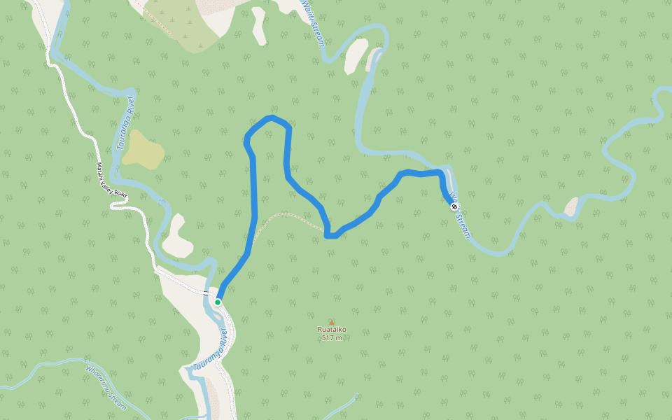 Te Pona A Pita Track walking route map in Urewera National Park