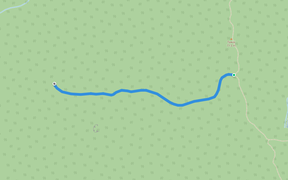 Koaunui Circuit Track walking route map in Waioeka