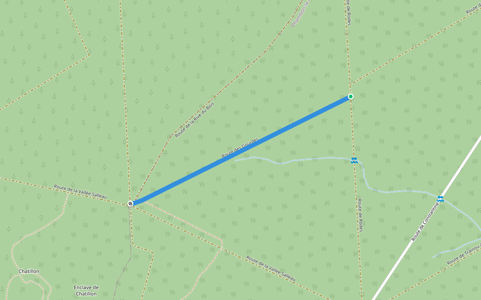Route des Gourdes walking route map in Chambon-la-Forêt