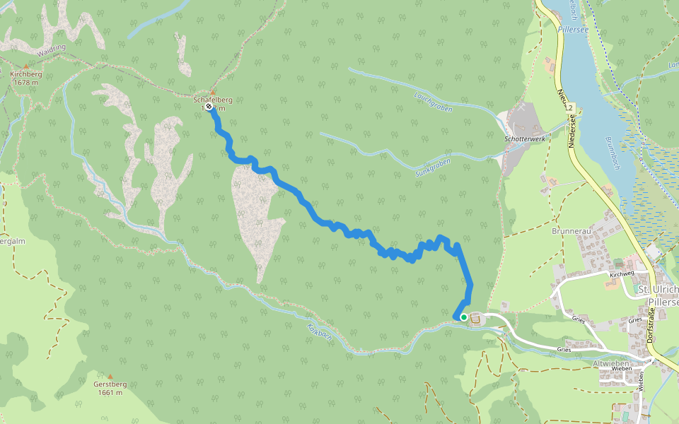 Teufelspalfen walking route map in Sankt Ulrich am Pillersee