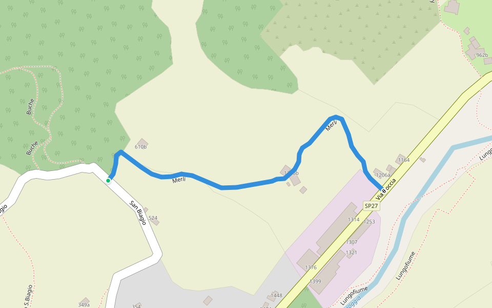 Merli walking route map in Savigno