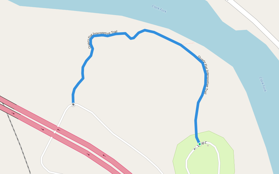 Quartz Flat Interpretive Trail walking route map in Superior