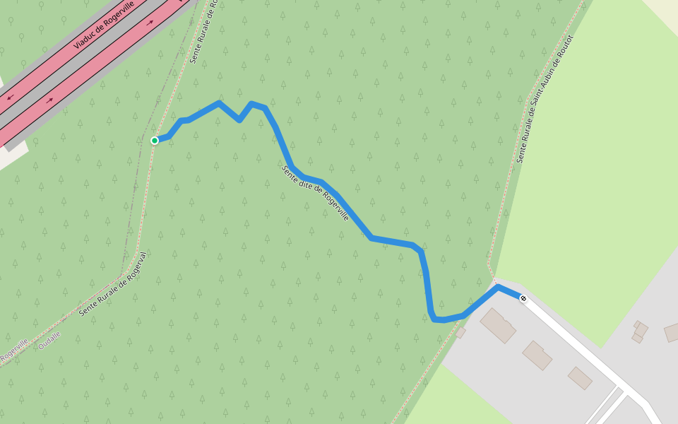 Sente dite de Rogerville walking route map in Oudalle