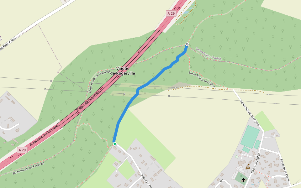 Sente Rurale de Saint-Aubin de Routot walking route map in Oudalle