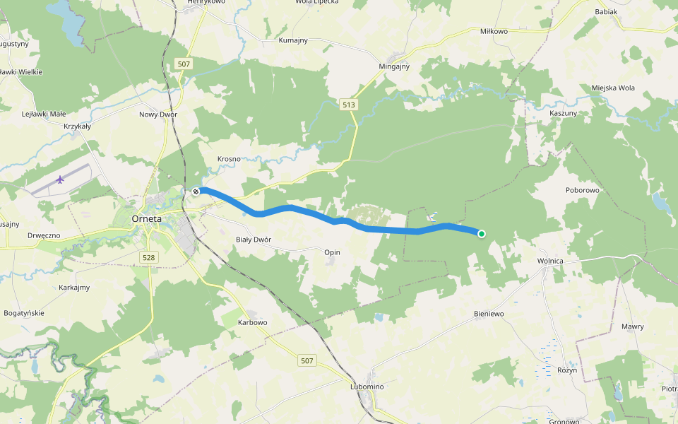 Szlak Zwiniętych Torów walking route map in Wolnica