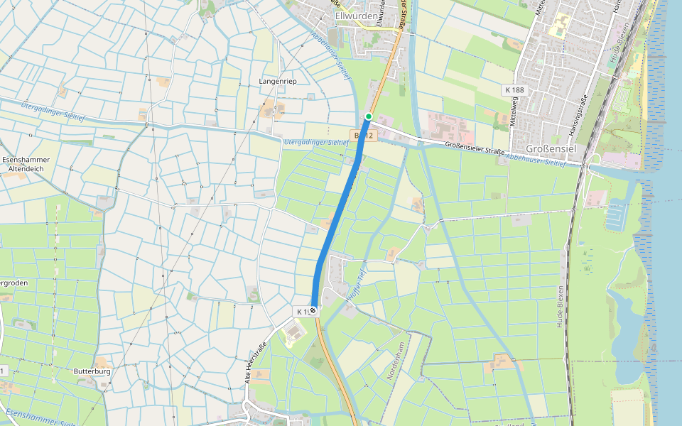 Stadländer Straße walking route map in Nordenham
