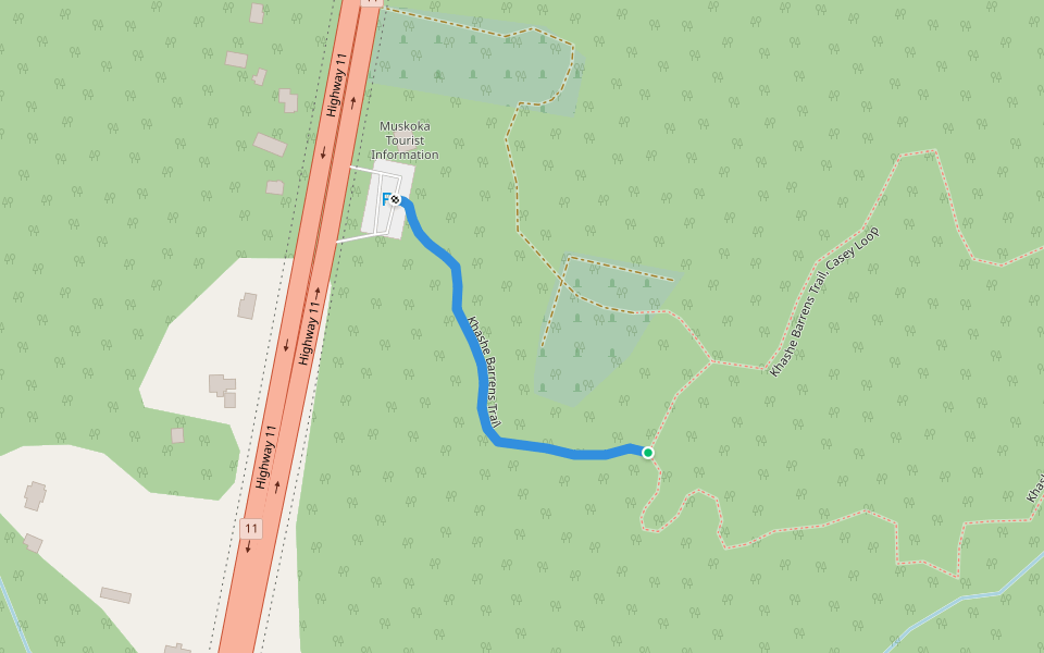 Khashe Barrens Trail walking route map in Severn Bridge