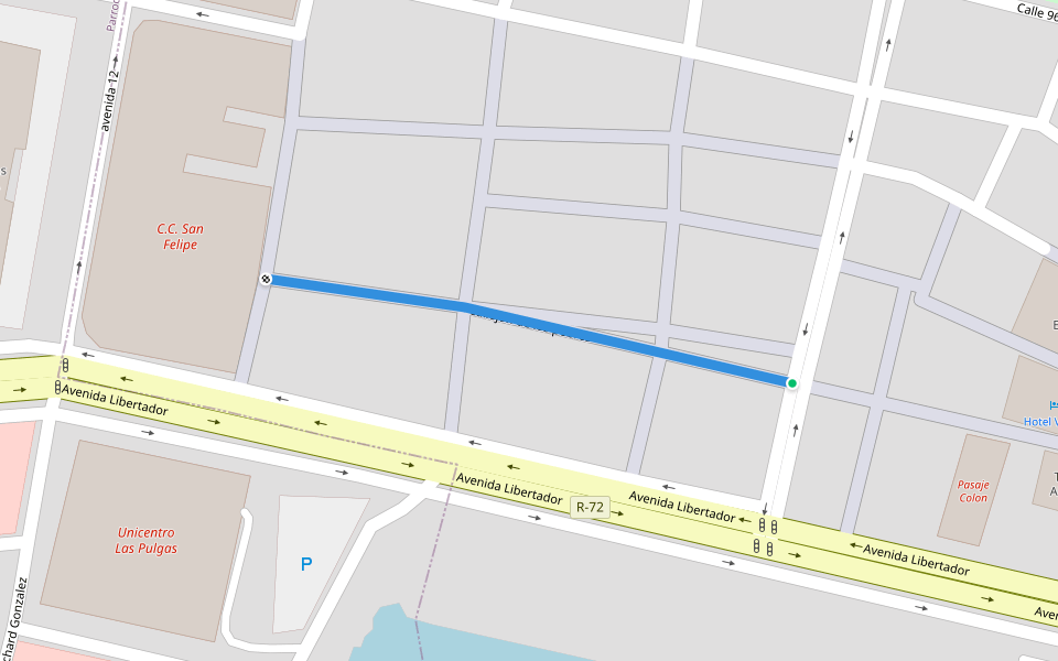 Callejón de los pobres walking route map in Maracaibo