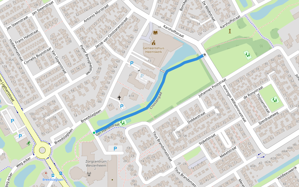 Cnossenpad walking route map in Heemskerk