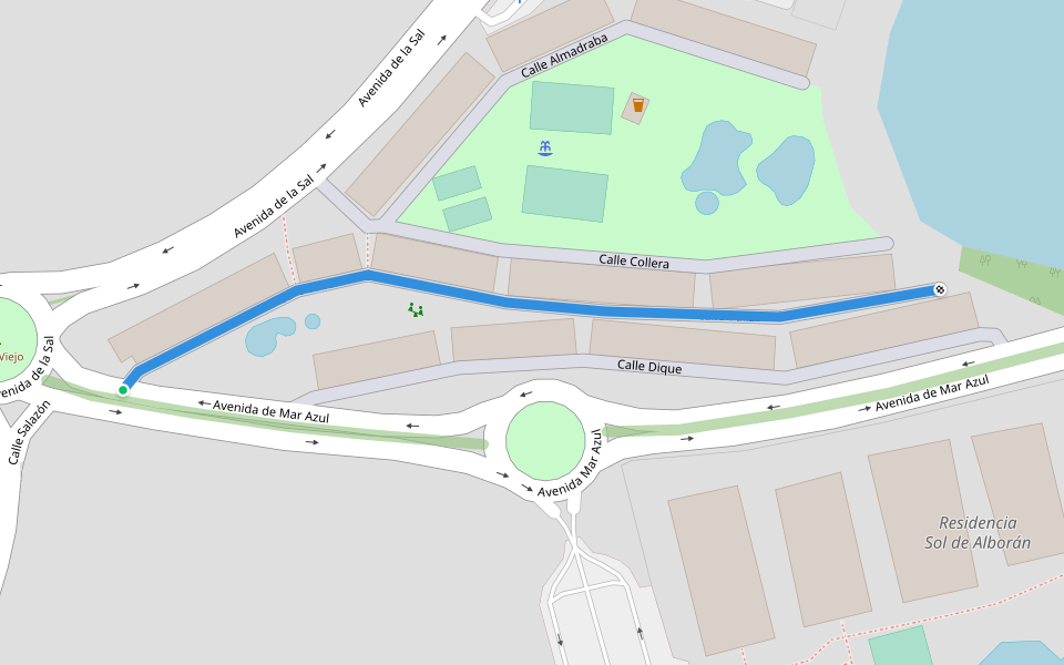 Calle Baliza walking route map in El Ejido