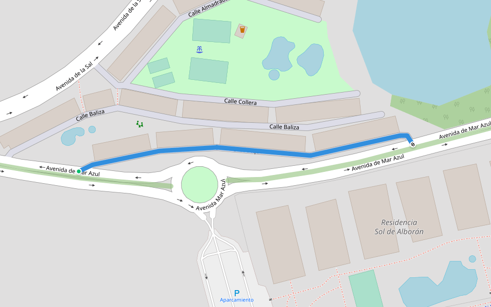 Calle Dique walking route map in El Ejido