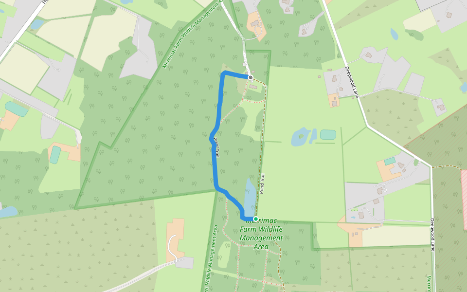 Pond Trail walking route map in Nokesville