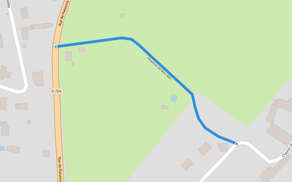 Impasse de Bon Abri walking route map in Le Vigen