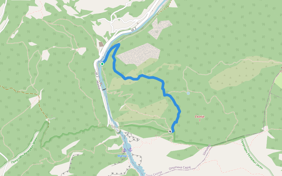 Мечкина Дупка walking route map in Dolna Matka