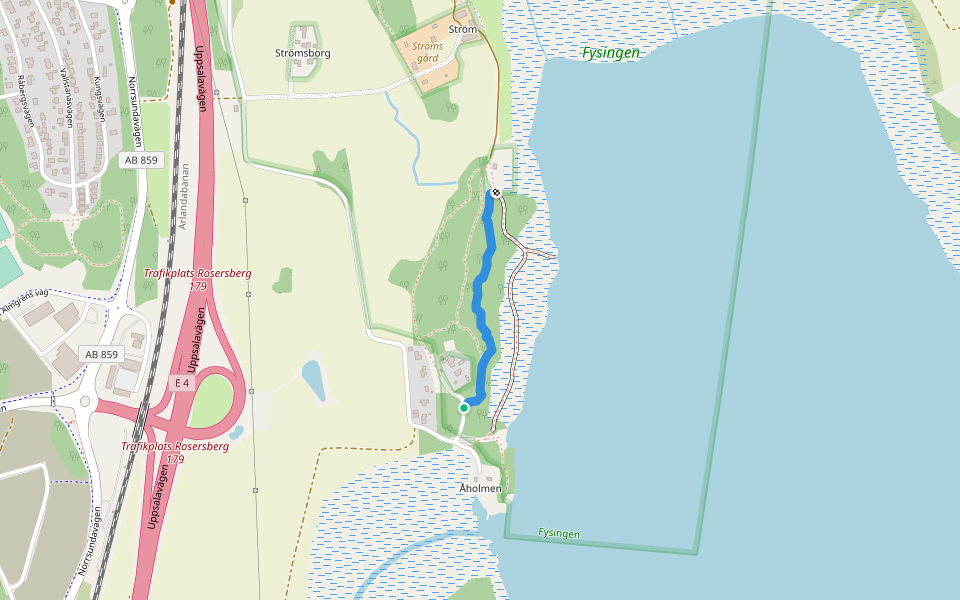 Djungelstigen walking route map in Rosersberg