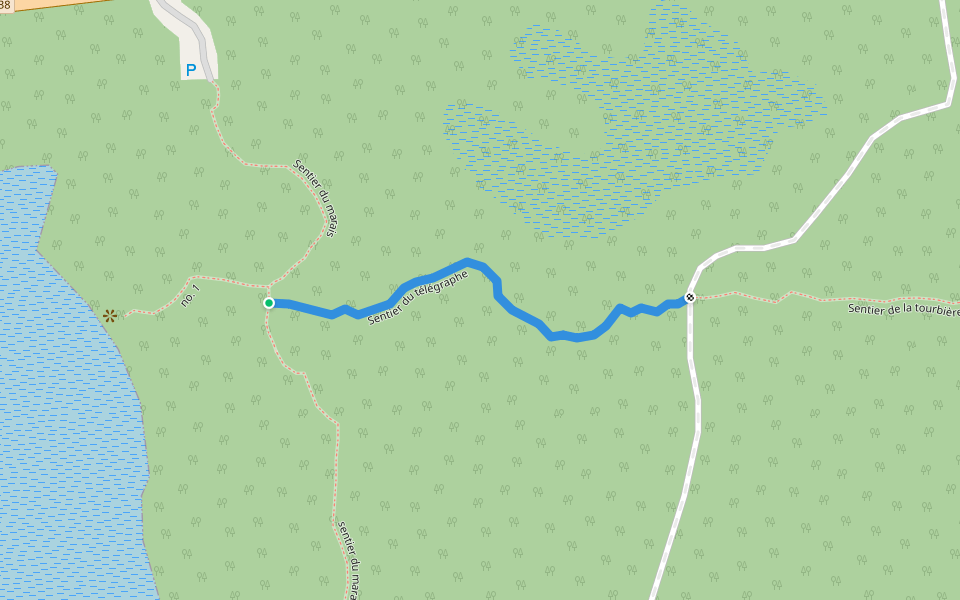 Sentier du télégraphe walking route map in Sept-Îles
