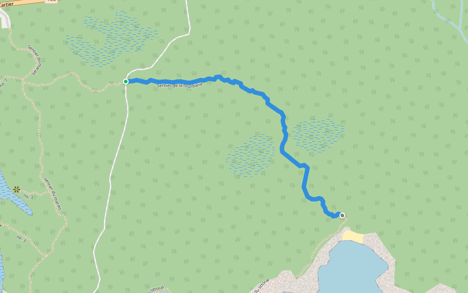 Sentier de la tourbière walking route map in Sept-Îles