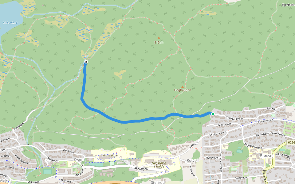 Pederstien walking route map in Molde