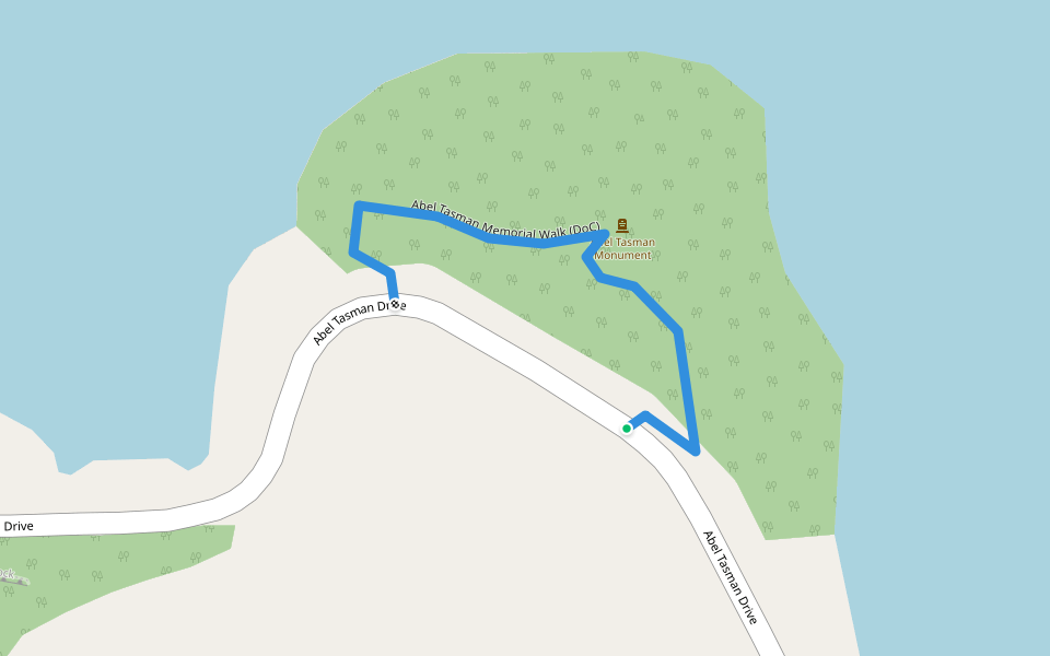 Abel Tasman Memorial Walk (DoC) walking route map in Ligar Bay