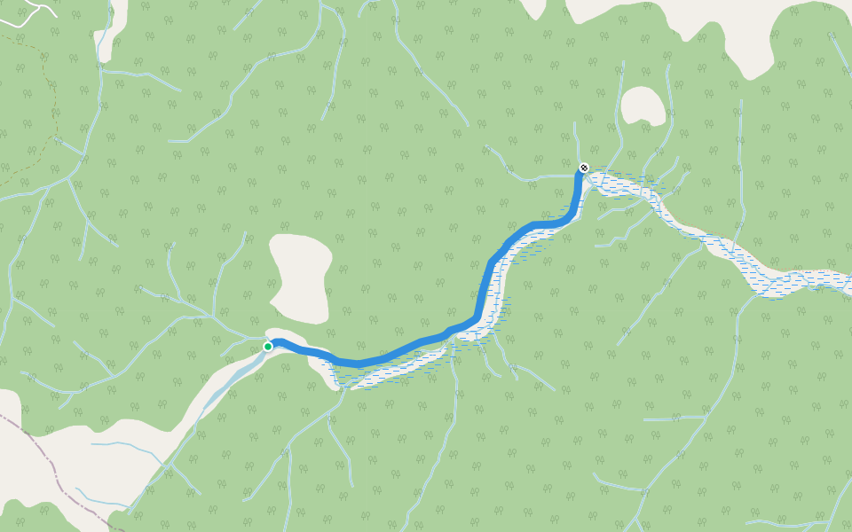 Relay Creek to Lone Valley Creek walking route map in Gang Ranch