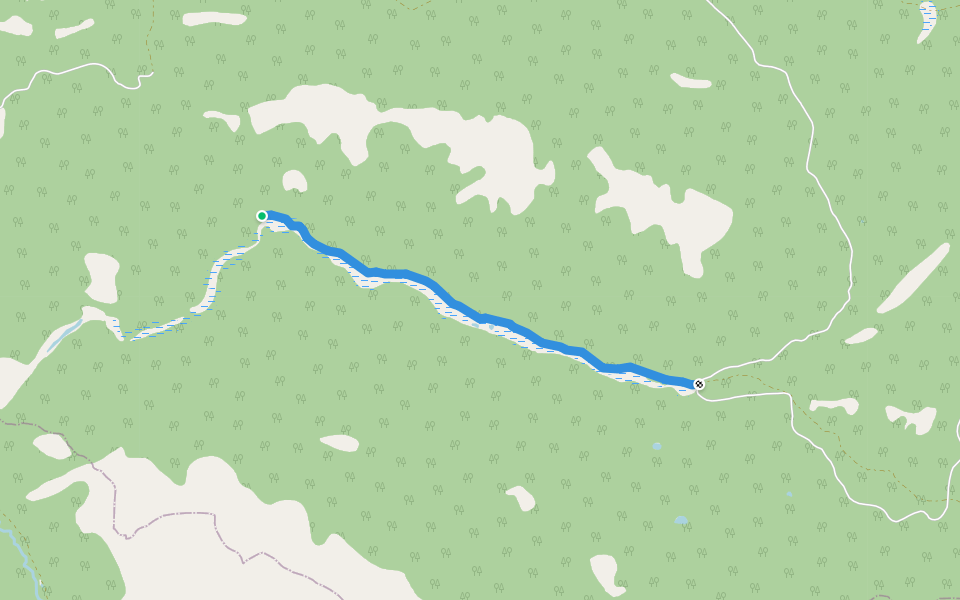 Lone Valley to Prentice Junction walking route map in Alexis Creek