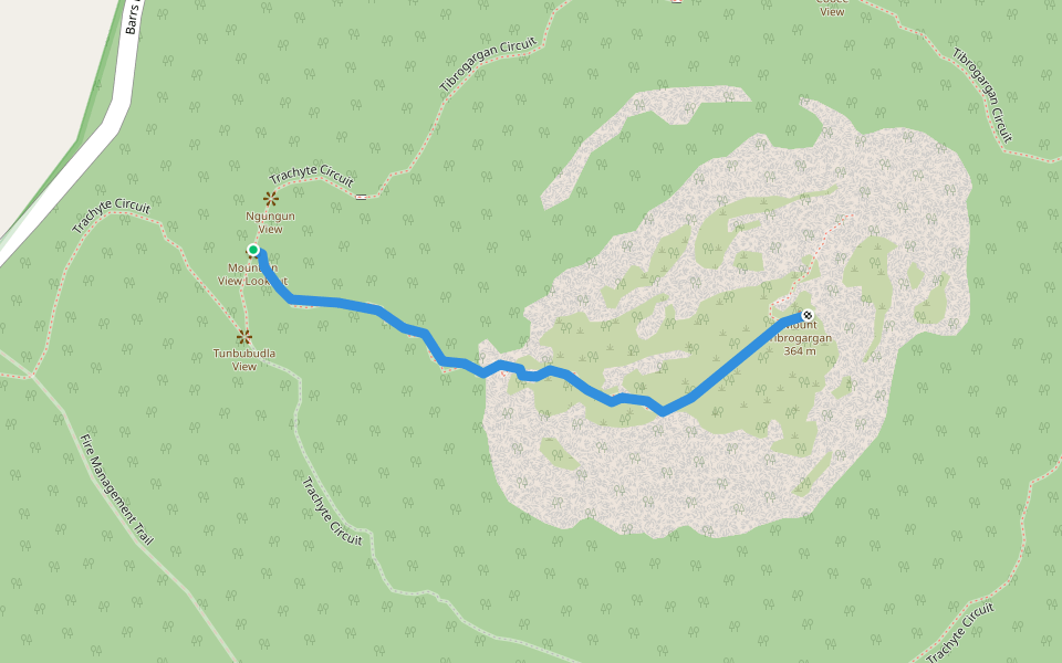 Tibrogargan Summit Trail walking route map in Glass House Mountains