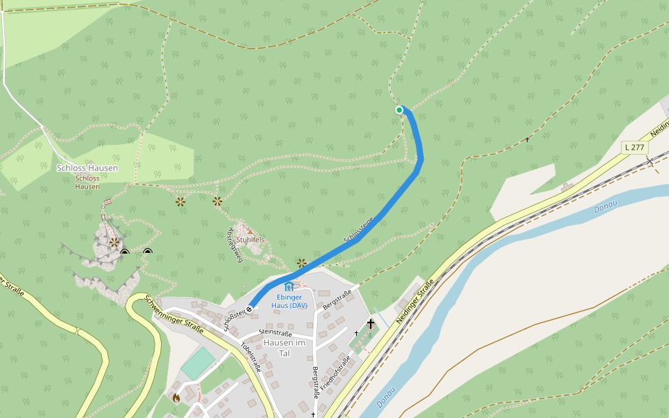 Schlossteige walking route map in Beuron
