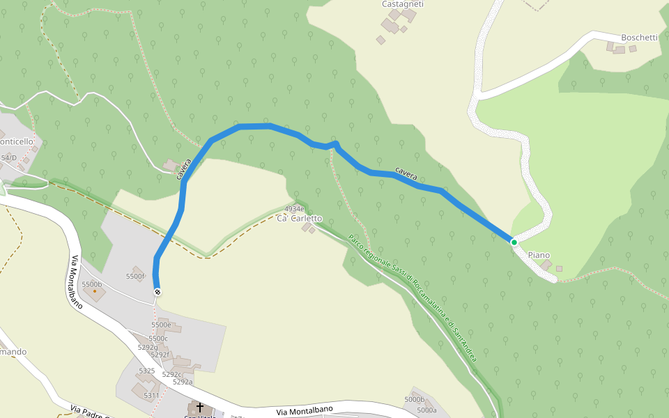 cavera walking route map in Missano