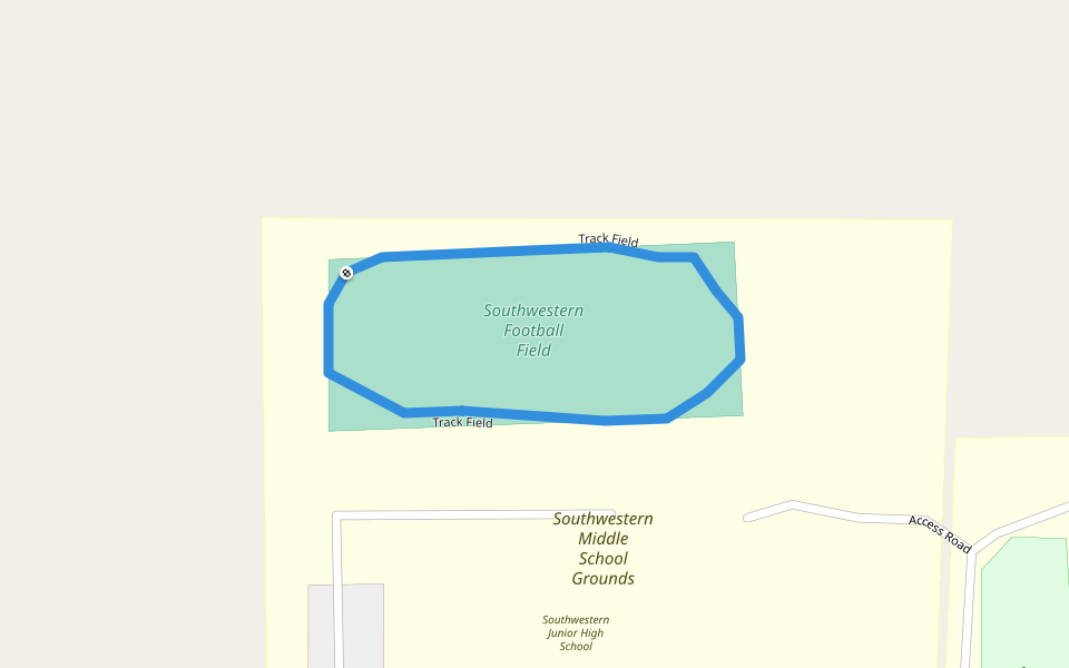 Track Field walking route map in Lafayette