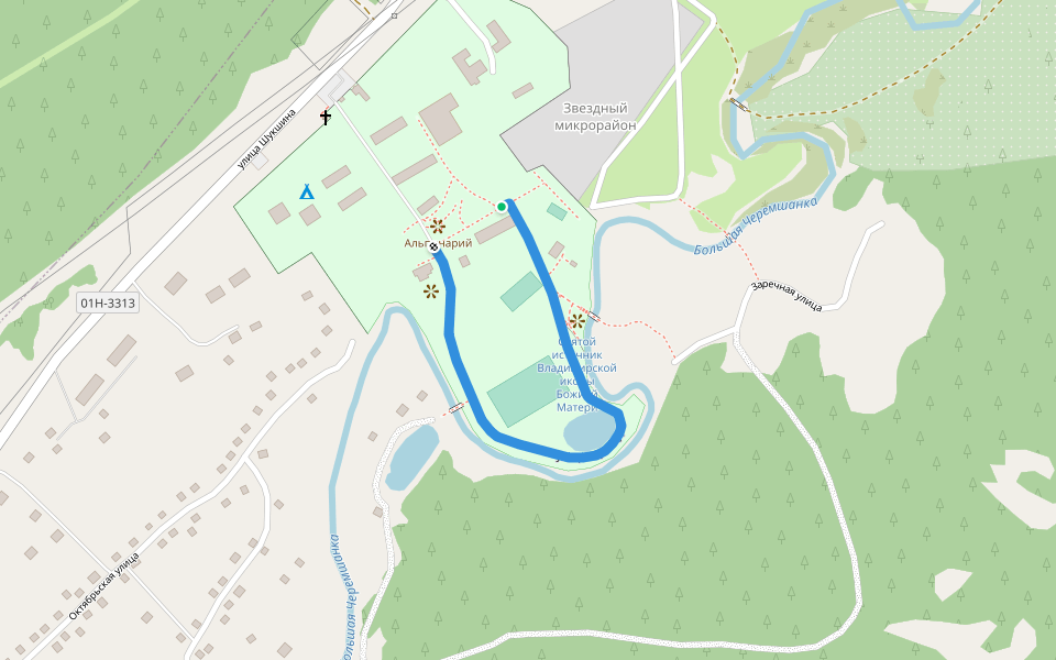 улица Теренкур walking route map in Zudilovo