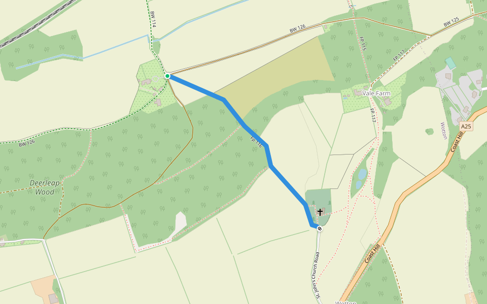 Fp 116 walking route map in Westcott
