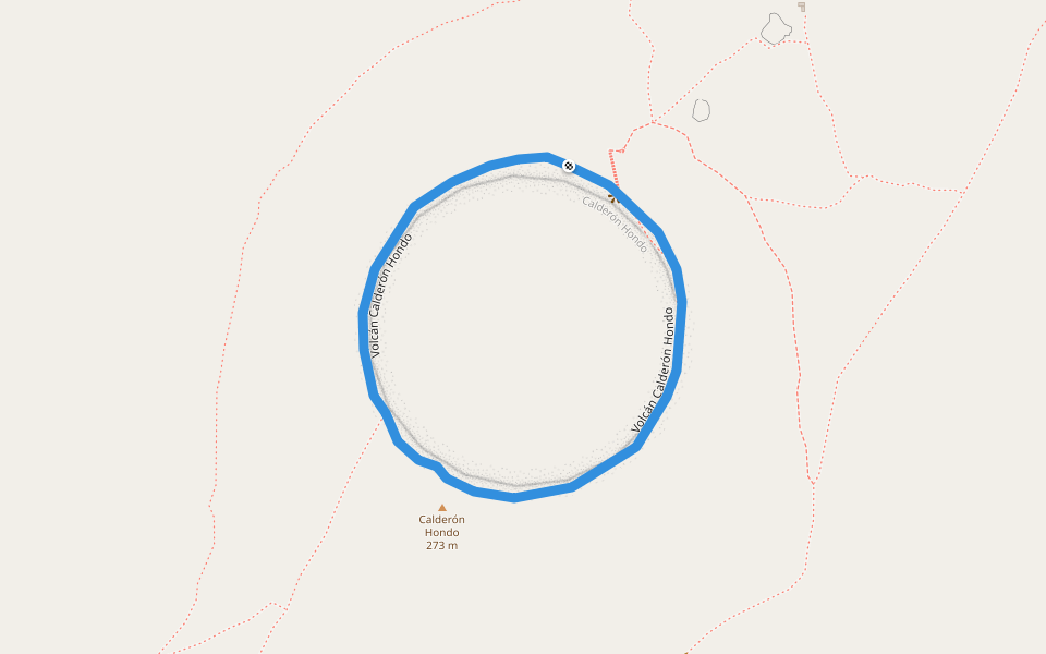 Volcán Calderón Hondo walking route map in La Oliva