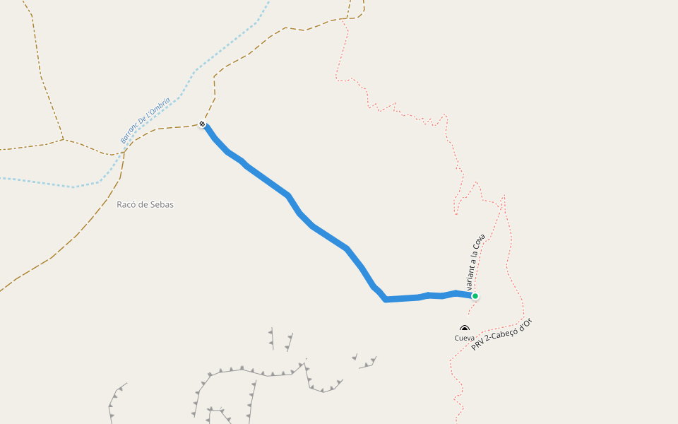 Bajada pedrera walking route map in Busot