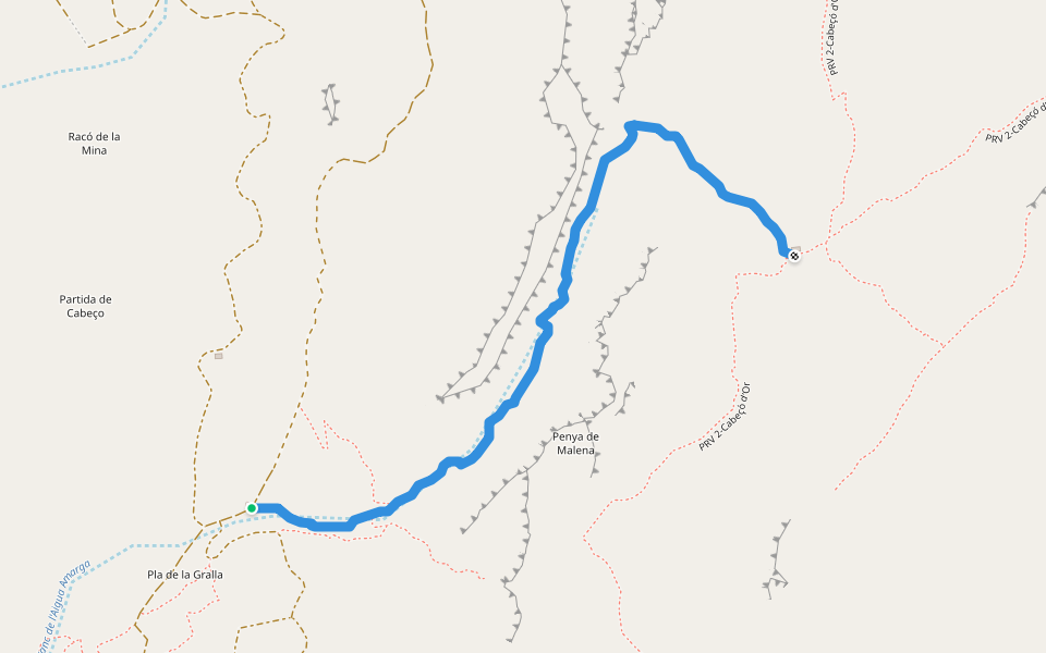 Senda Canal de l´Homenet walking route map in Busot