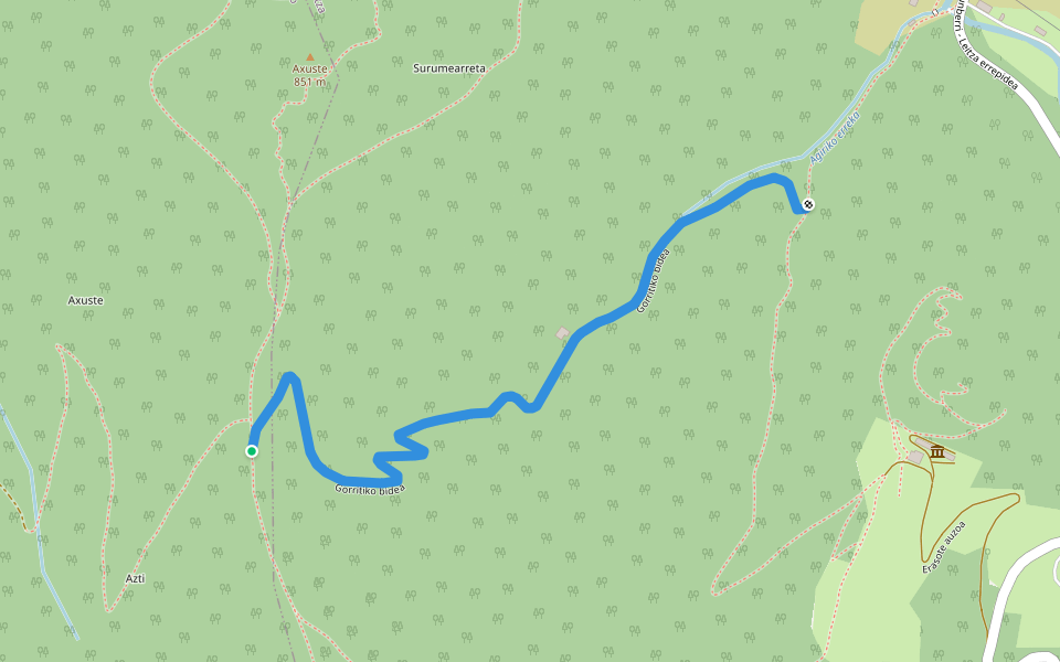 Gorritiko bidea walking route map in Leitza