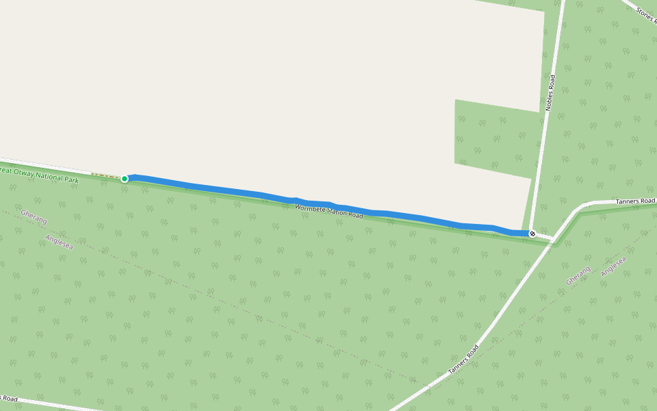 Wormbete Station Road walking route map in Gherang