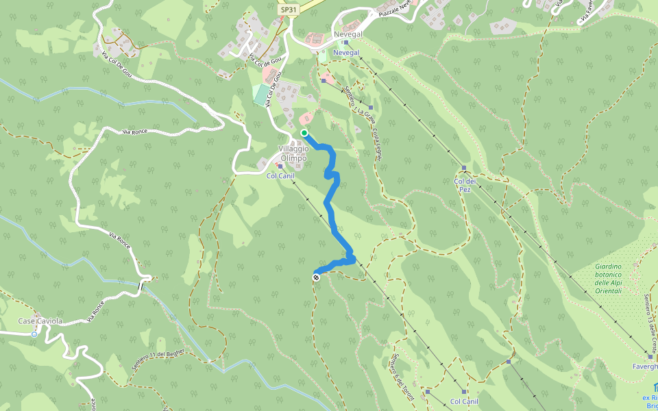 Troi dei Similiani walking route map in Nevegal