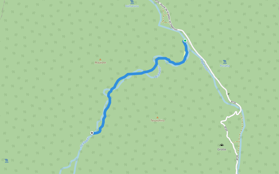 Vallée de Te Faaiti walking route map in Hitiaa O Te Ra